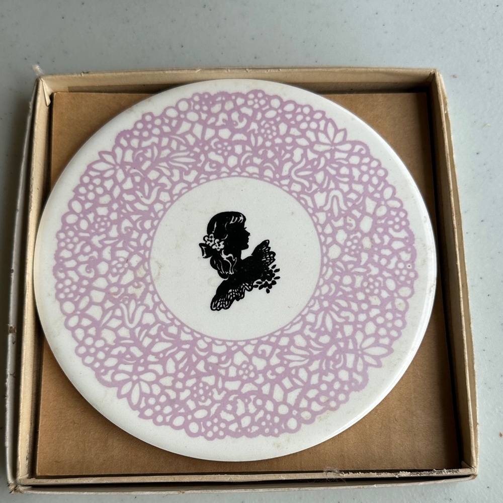 Purple and Black Silhouette Coaster